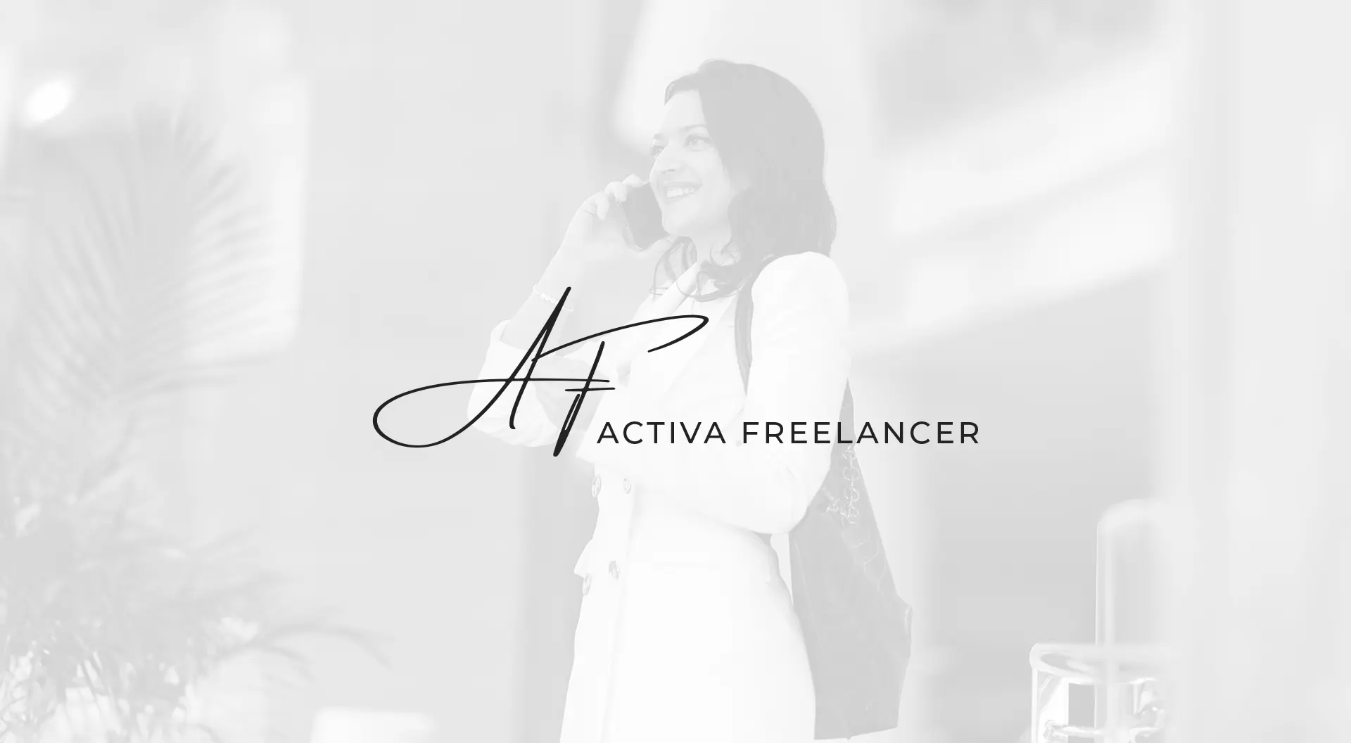 cover image, logo of activa freelancer with Natalia Silvestre as background